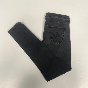 AG Adriano Goldschmied Legging Ankle Super Skinny Jeans Black Wash Sz 27R *FLAW*